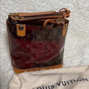 Louis Vuitton Brown and Orange Tote Bag, like new with certificate